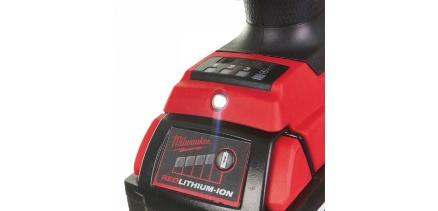 The improved LED lights is one of many quality features on the Milwaukee One-Key High Torque Impact Wrench M18ONEFHIWF12
