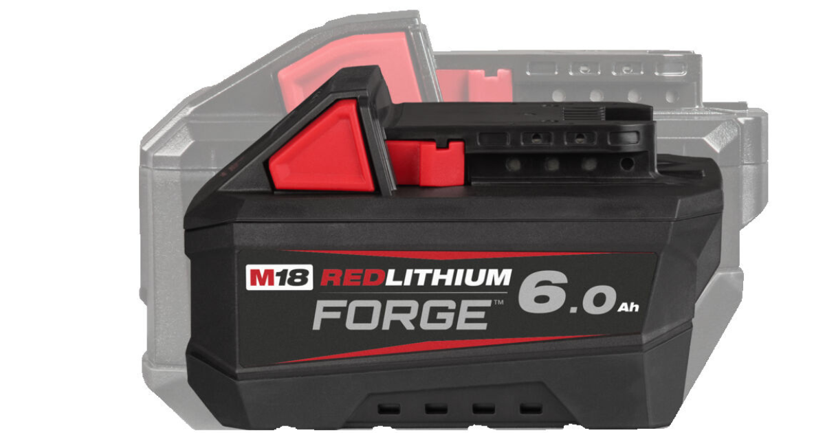 Size of the Milwaukee Forge Battery compared to a high output 12.0Ah battery