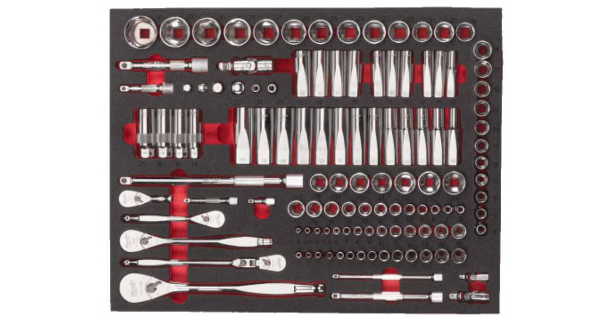 Milwaukee 119-Pc Master Ratchet and Socket Foam Insert Set 4932498518