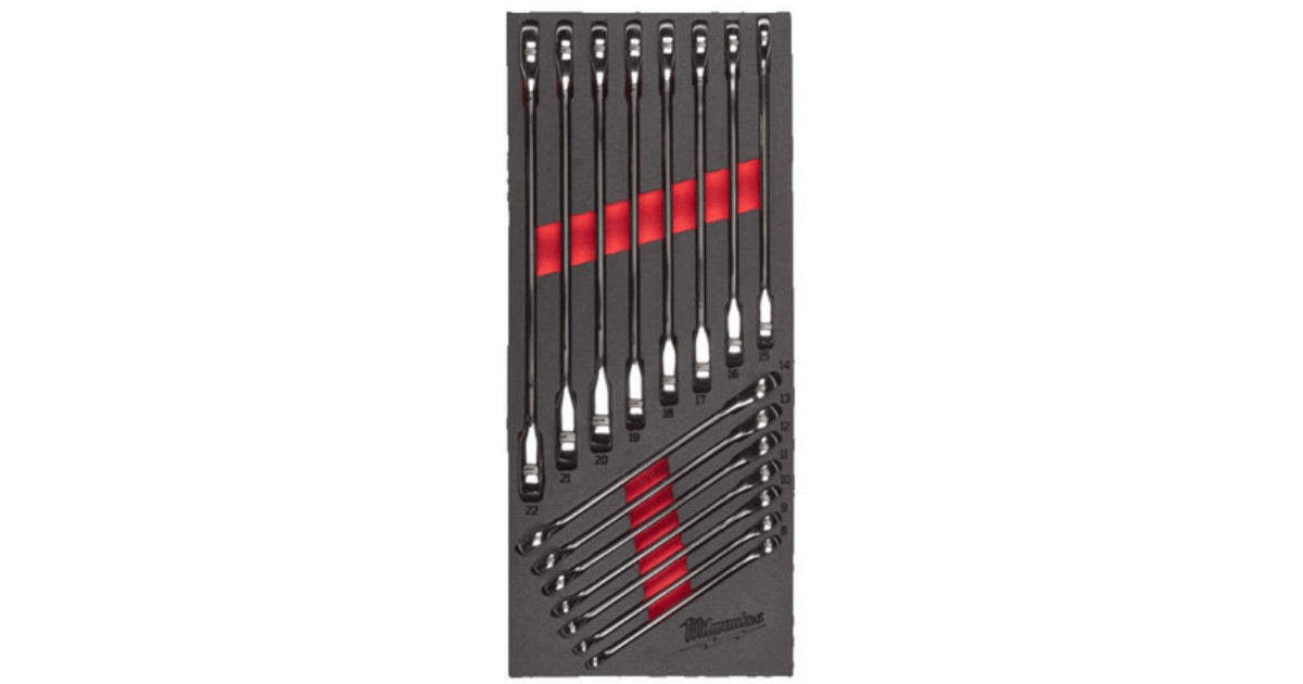 Milwaukee 15pc Maxbite Ratchet Spanner Set & Foam Insert 4932479828