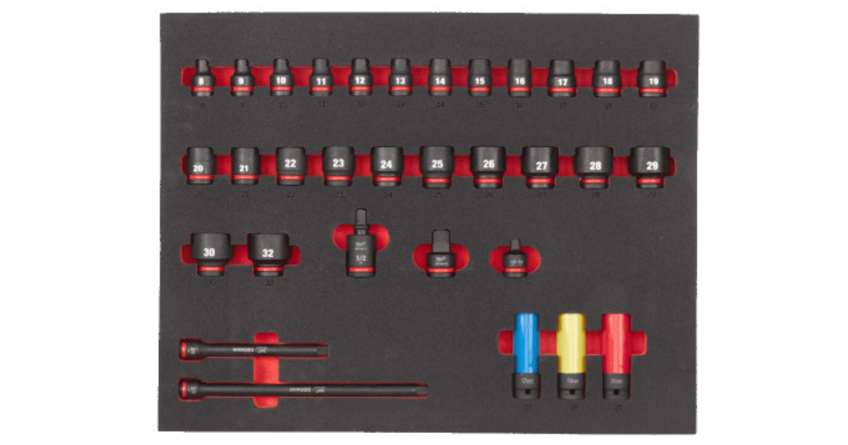Milwaukee 32pc Shockwave Master 12 Impact Socket Set in Foam 4932493392