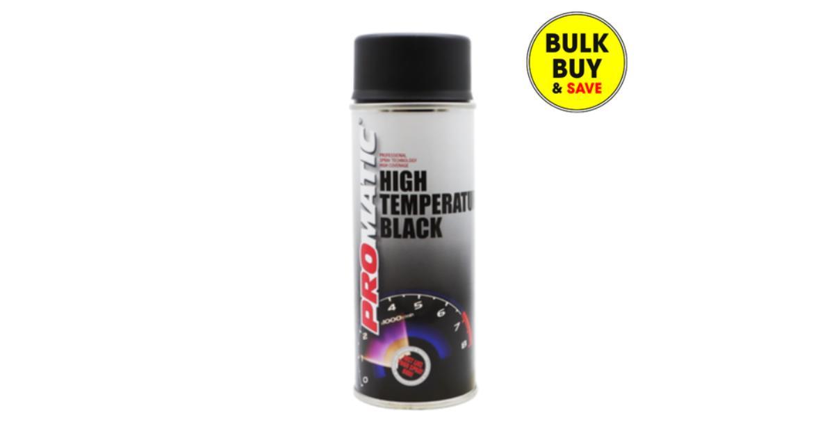 ProMatic High Temperature Black Aerosol Paint 400ml HTB400