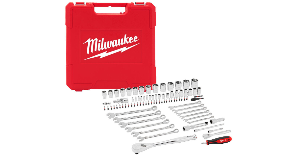 Milwaukee 87 Piece Drive Mechanics Socket Set 1/4'' & 1/2' 4932501844