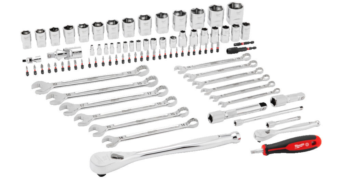 Milwaukee 87 Piece Drive Mechanics Socket Set 1/4'' & 1/2' 4932501844