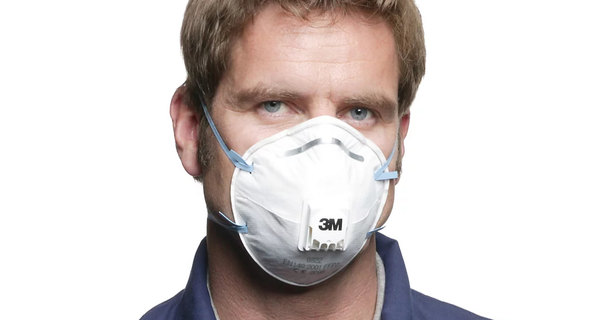 3M Disposable Valved FFP2 Respirator Dust Masks (10 Pack) 8822