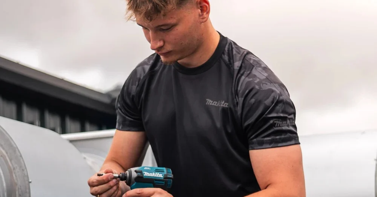 Makita Workwear Tech T-Shirt, Black Colour